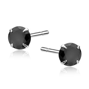 Cercei argint cu pietre negre 6 mm DiAmanti 1CO6ER_B-DIA (Argint 925‰ 0,9 g.)